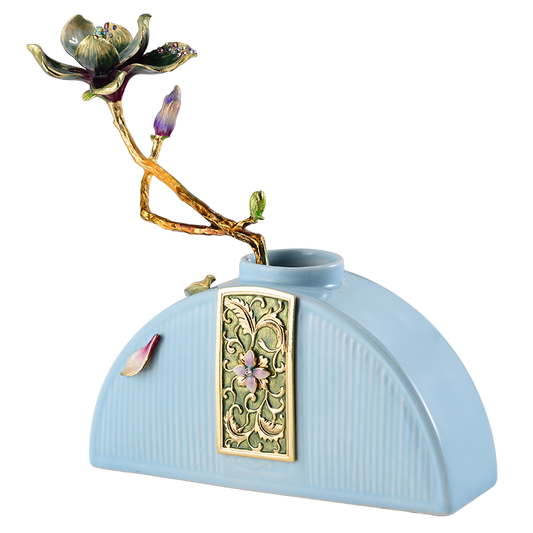 Blue Blossoms Vase
