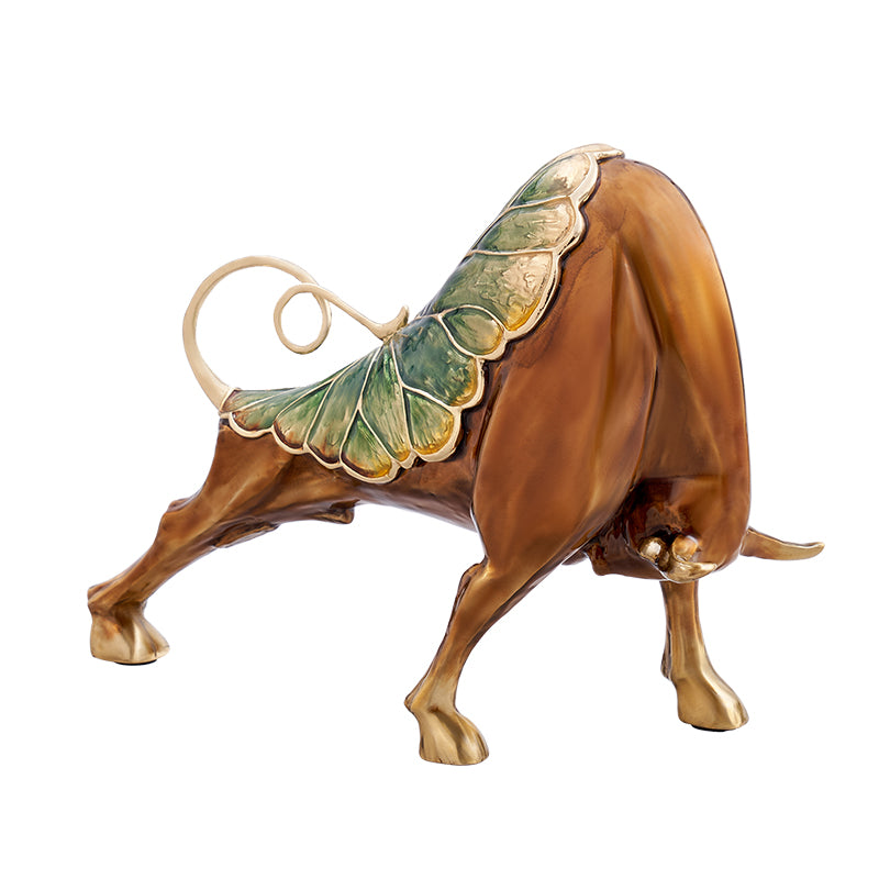 Nature-Born Bronze Bull Ornament