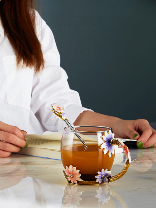 كوب لافندر بلوم المصنوع يدويًا