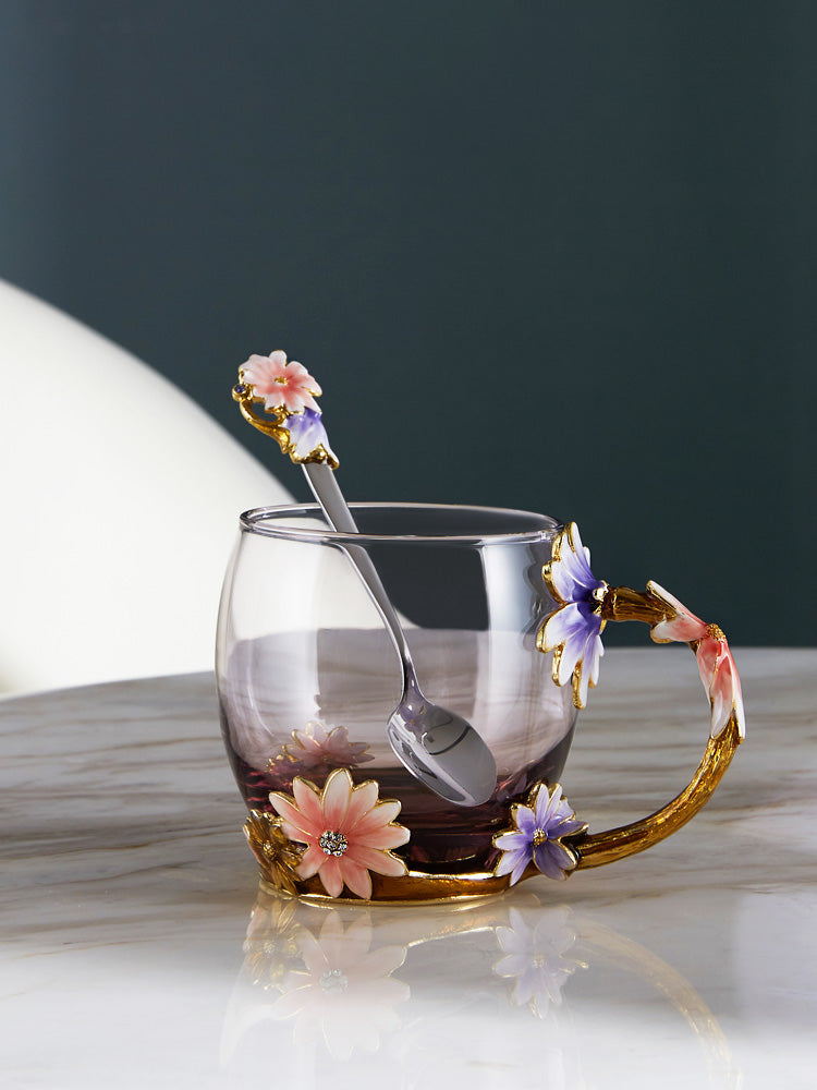 كوب لافندر بلوم المصنوع يدويًا