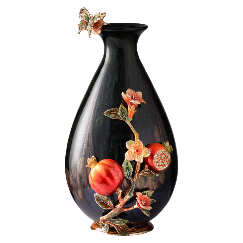 مزهرية زجاجية بتصميم خريفي