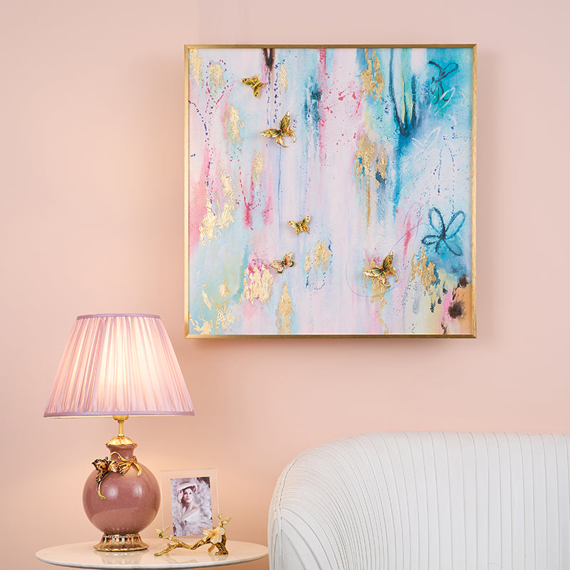 Pastel Reverie "Golden Butterfly" Fluid Art