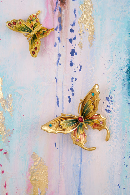 Pastel Reverie "Golden Butterfly" Fluid Art