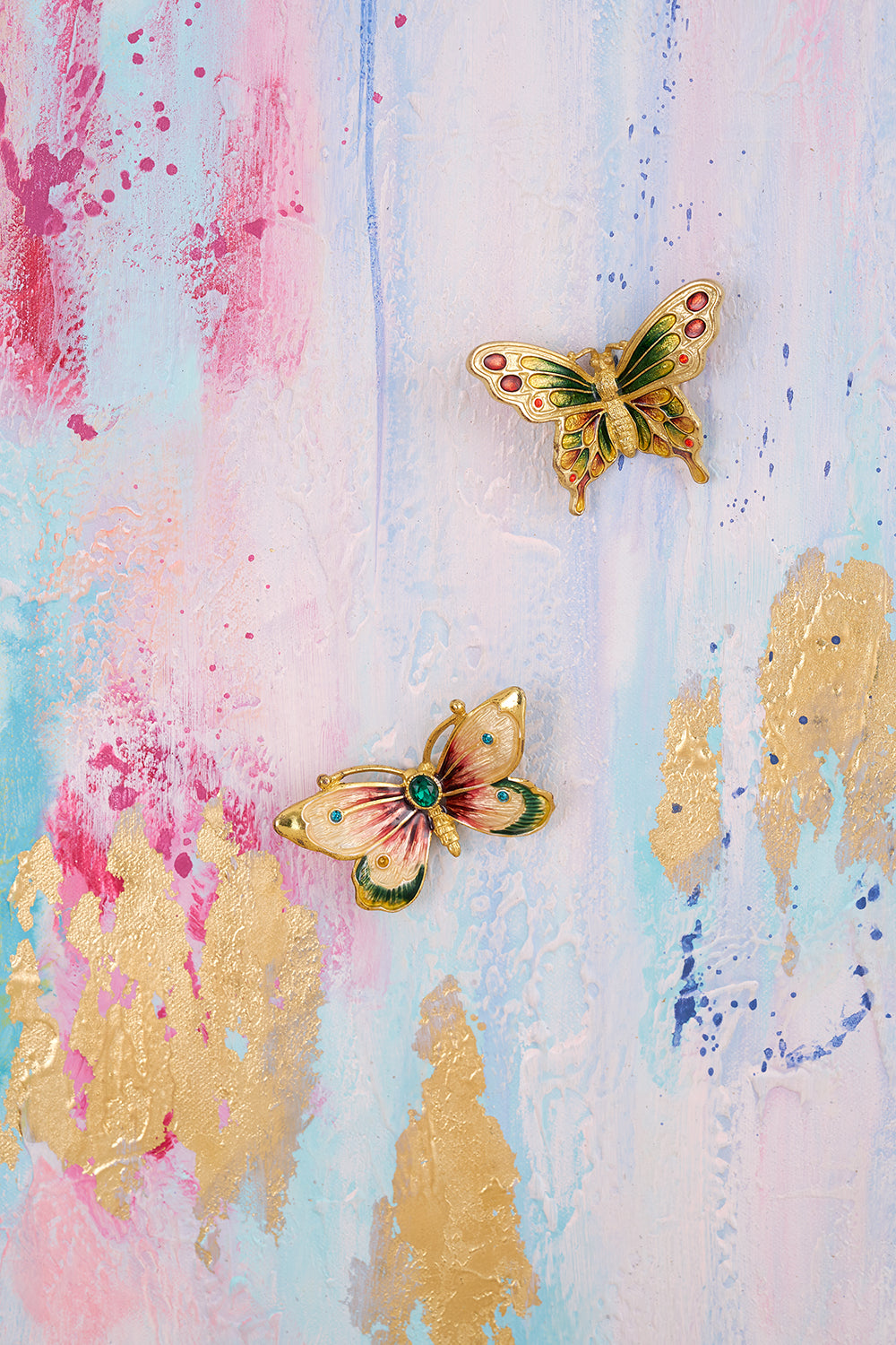 Pastel Reverie "Golden Butterfly" Fluid Art