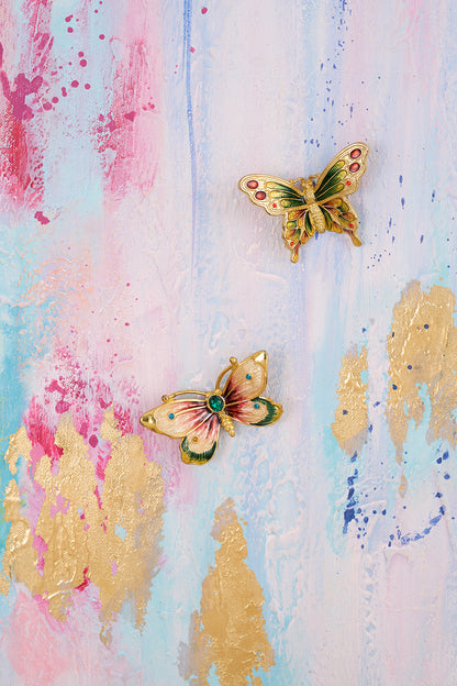 Pastel Reverie "Golden Butterfly" Fluid Art