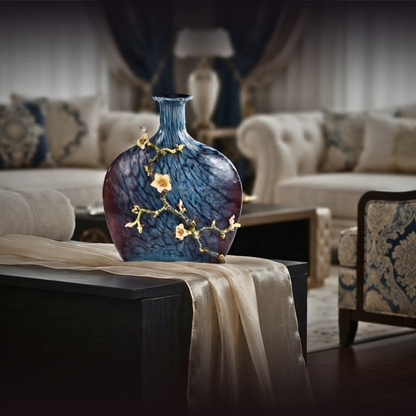 Celestial Azure Gilded Vase