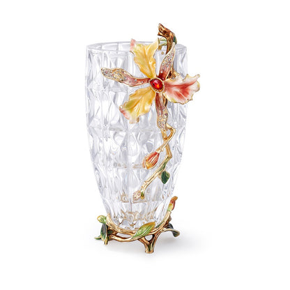 Crystalline Spiral & Orchid Songbird Vase