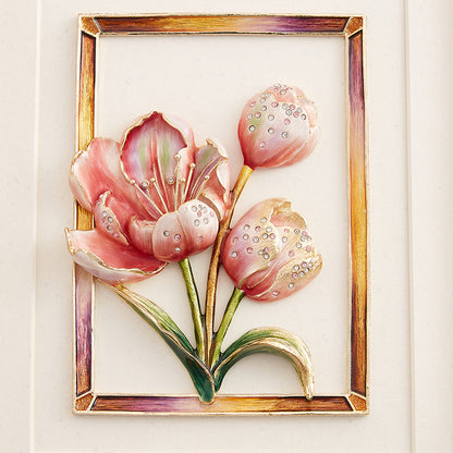 إطار ملكي بلون زهرة التوليب المتوردة