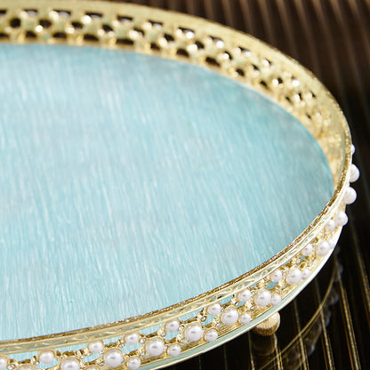 Azure Pearl Filigree Tray