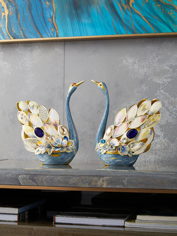 Celestial Blue Jeweled Swan