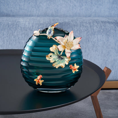 Teal Songbird Lotus Sanctuary