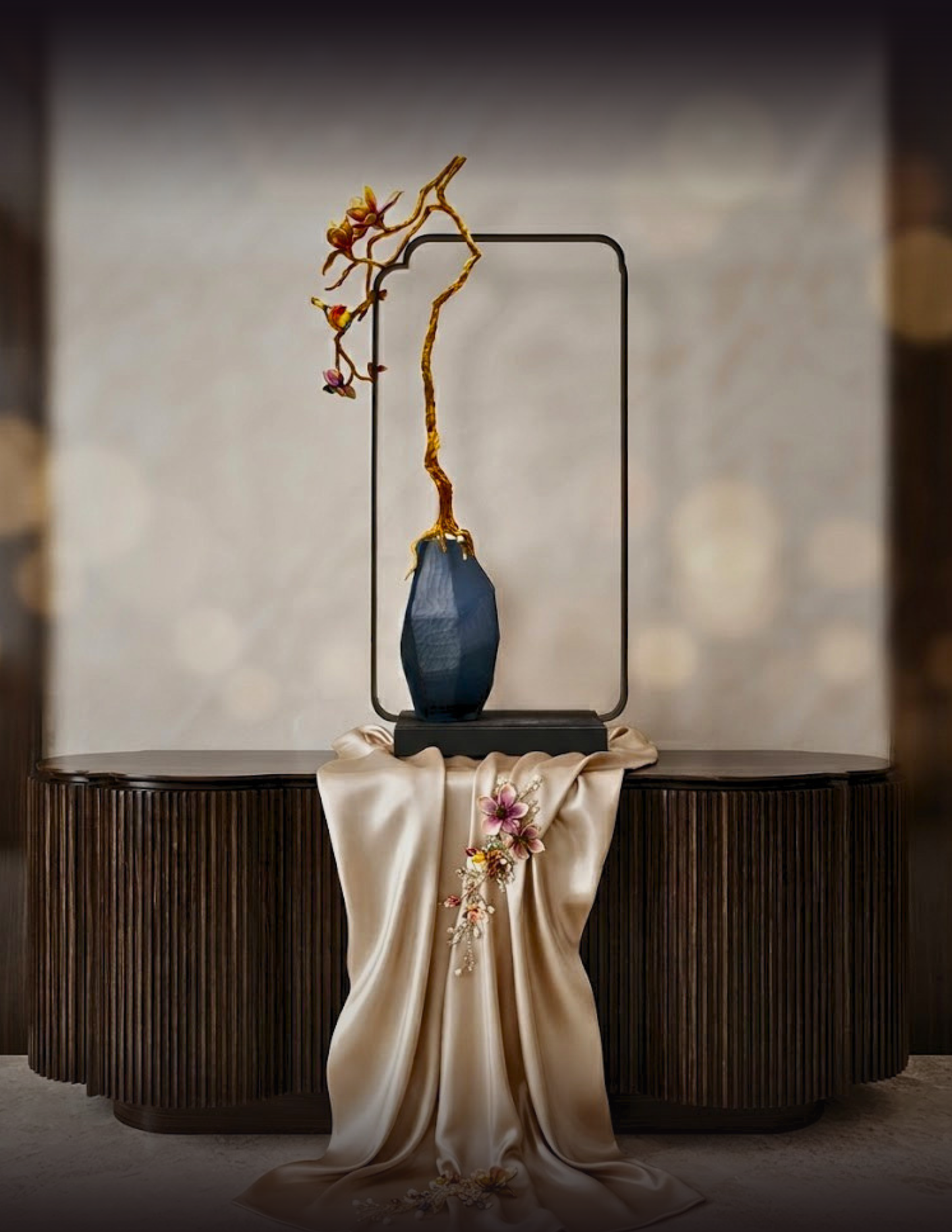 Zen Harmony Framed Songbird Sculpture