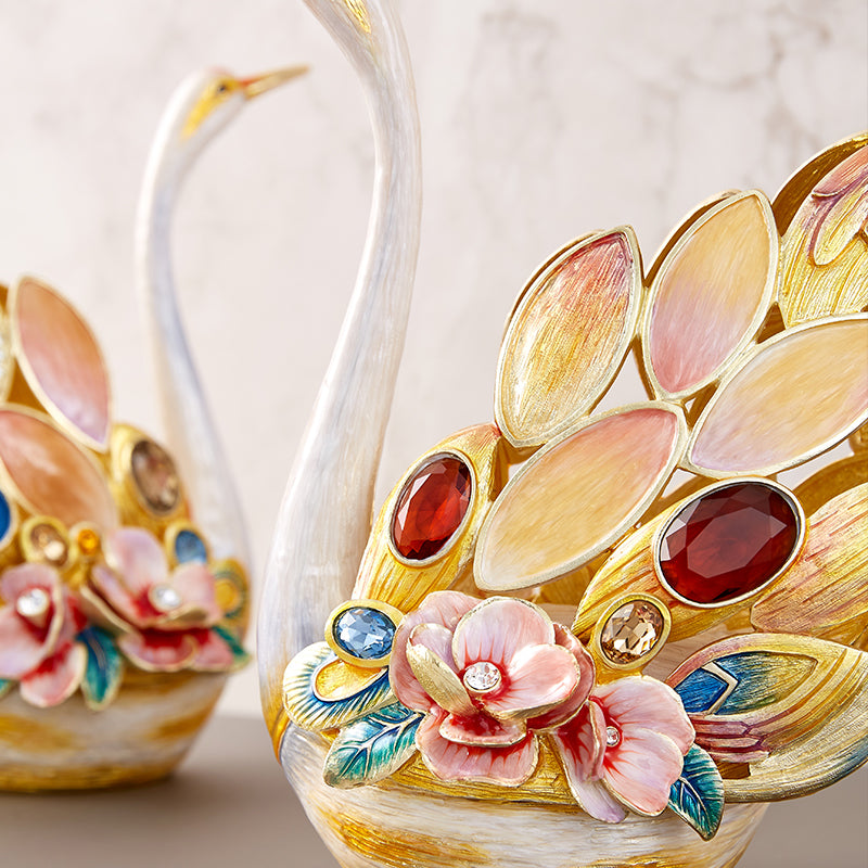 Eternal Grace Jeweled Swan Duo