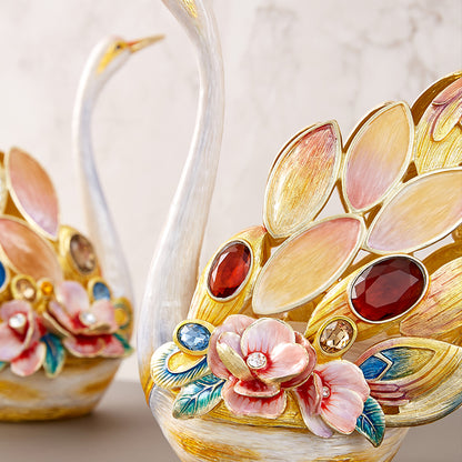 Eternal Grace Jeweled Swan Duo