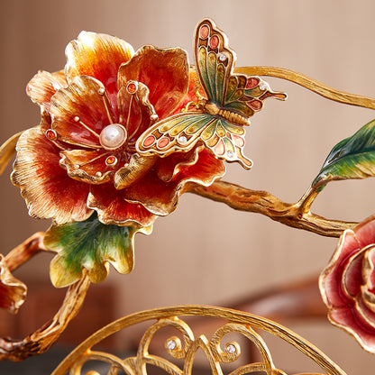Imperial Golden Filigree "Royal Blossom" Fan