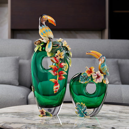 مزهرية توكان استوائية زمردية