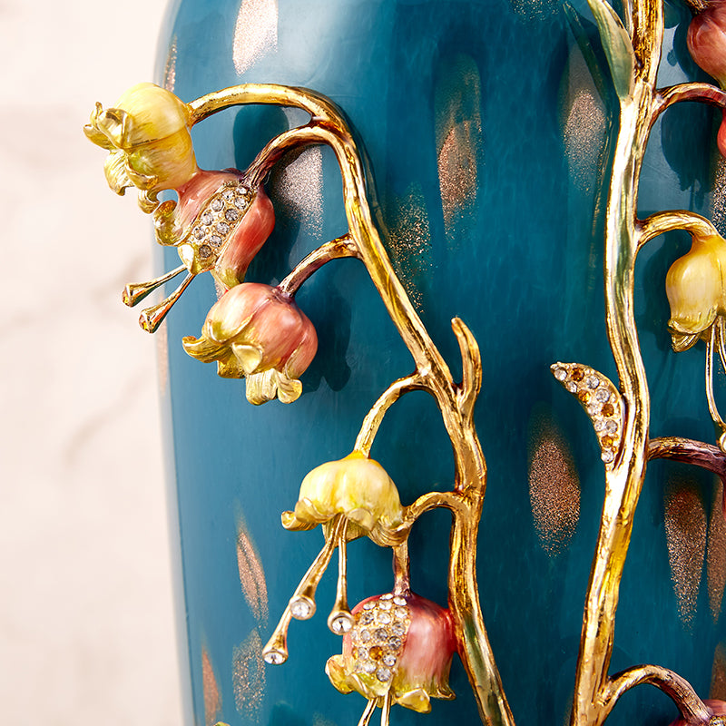 Azure Bloom "Spring Garland" Artisan Vase