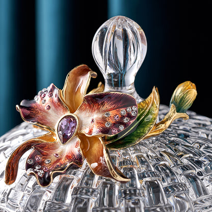 مرطبان زجاجي منسوج على شكل زهرة الأوركيد الجمشتية