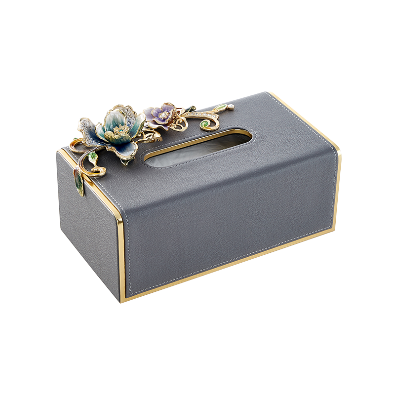 Charcoal Serenity Orchid Tissue Box