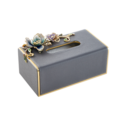 Charcoal Serenity Orchid Tissue Box