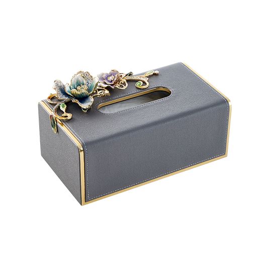 Charcoal Serenity Orchid Tissue Box