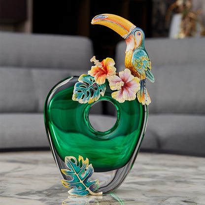 مزهرية توكان استوائية زمردية