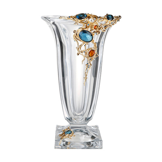 Sapphire Crest Crystal Vase