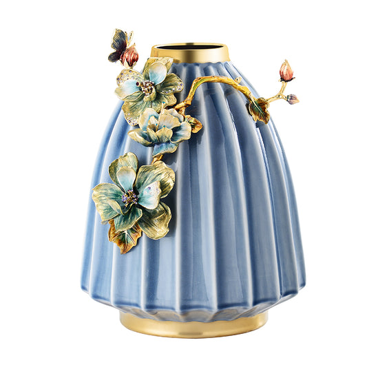 Azure Chrysalis Porcelain Vase