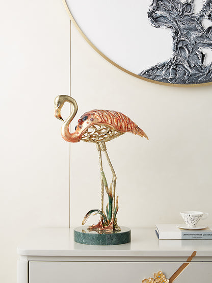 Imperial Flamingo Elegance Gilded Pair