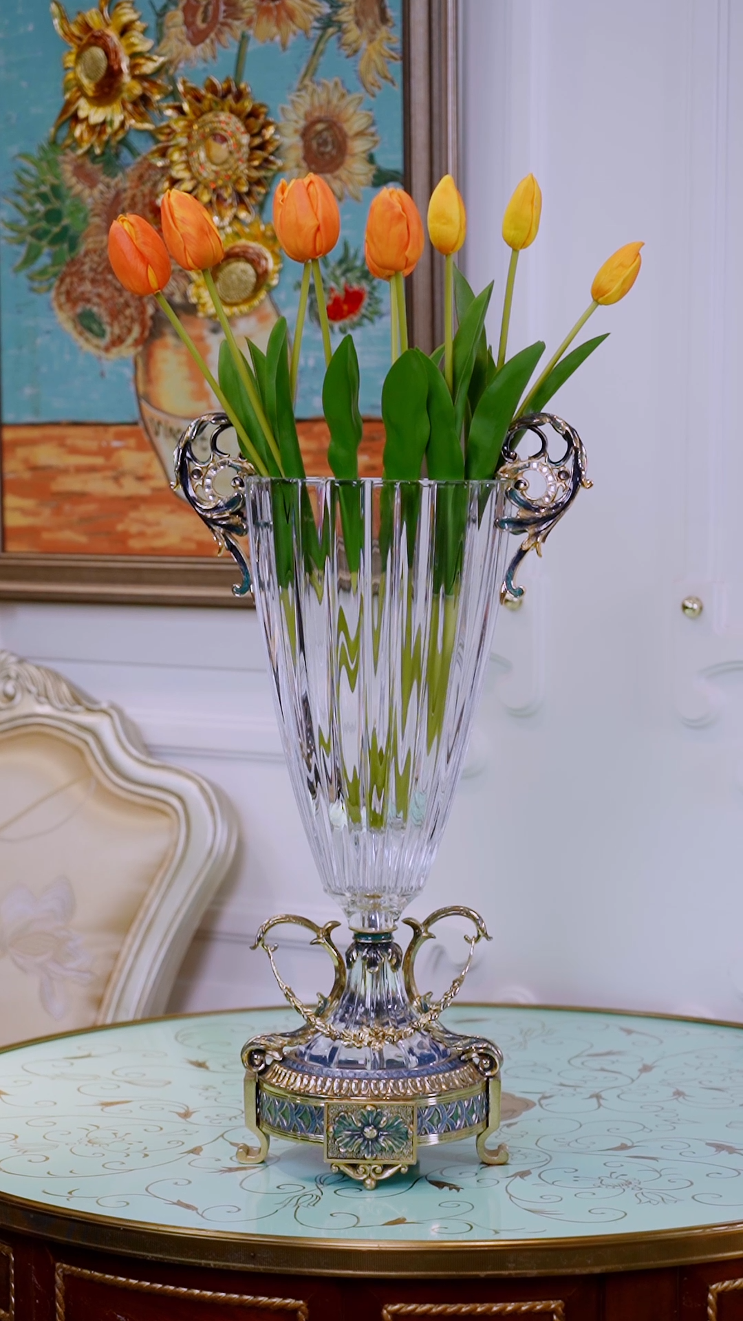 Imperial Emerald Crown Crystal Vase