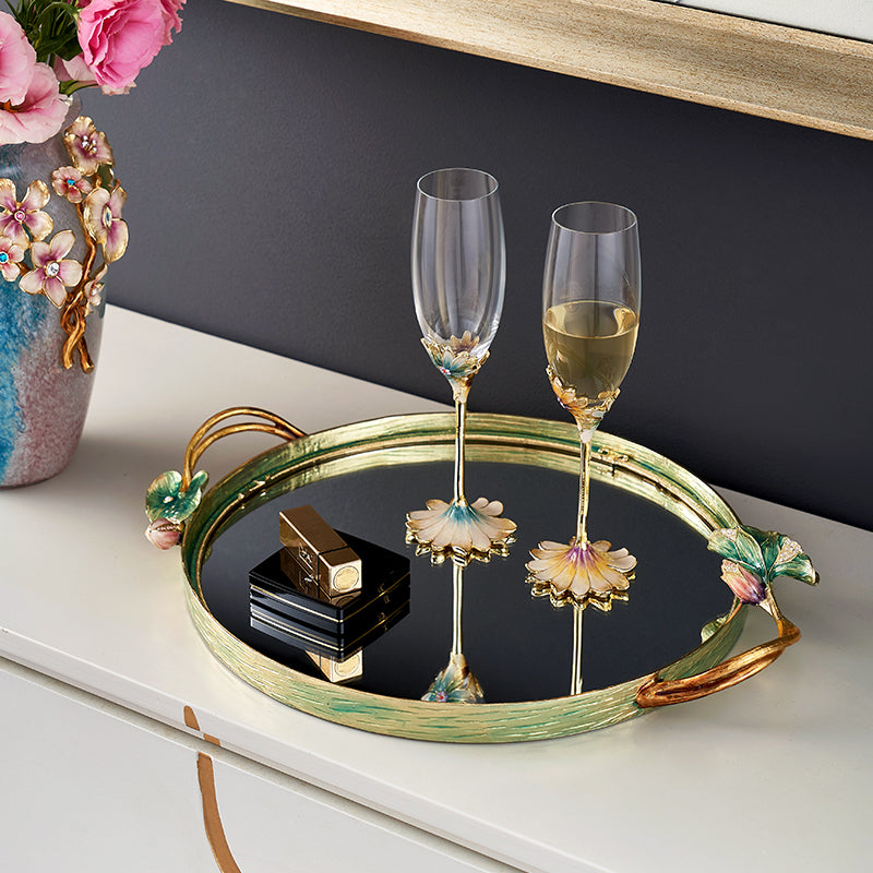 Lotus Serenity Mirrored Tray