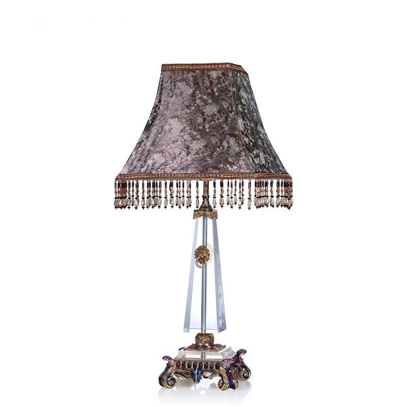 Imperial Lion Obelisk Crystal Lamp