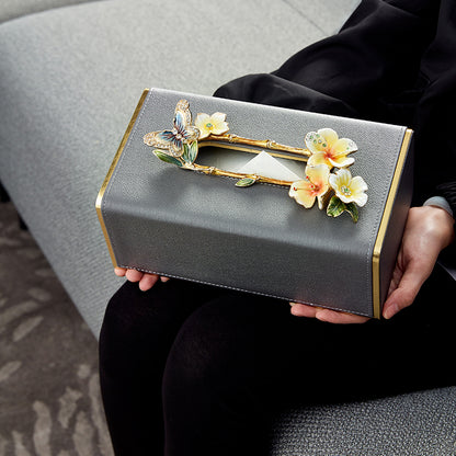 Charcoal Butterfly Whisper Tissue Box