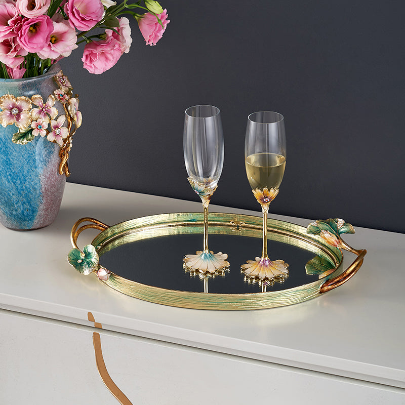 Lotus Serenity Mirrored Tray