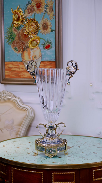 Imperial Emerald Crown Crystal Vase