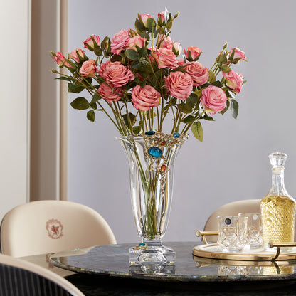 مزهرية كريستالية بشعار الياقوت