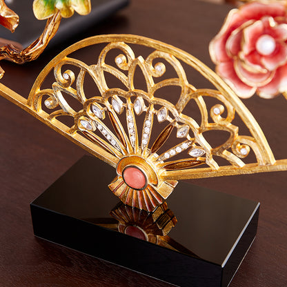 Imperial Golden Filigree "Royal Blossom" Fan