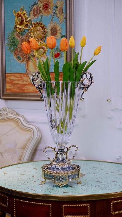 Imperial Emerald Crown Crystal Vase