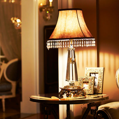 Imperial Lion Obelisk Crystal Lamp