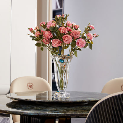 مزهرية كريستالية بشعار الياقوت