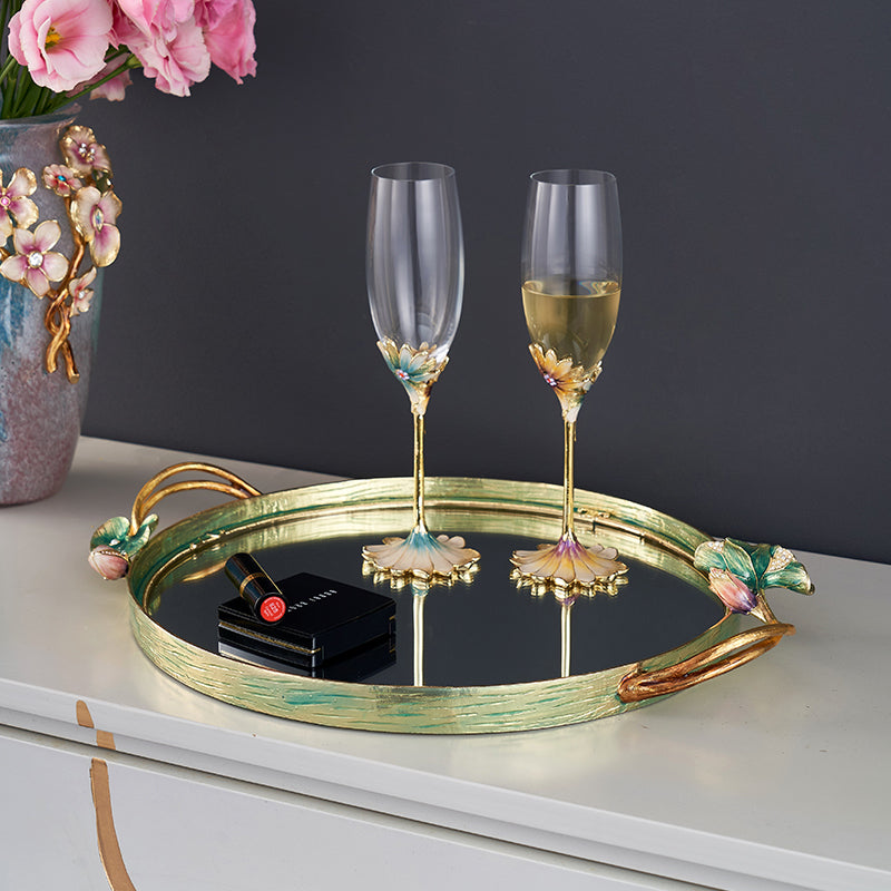 Lotus Serenity Mirrored Tray