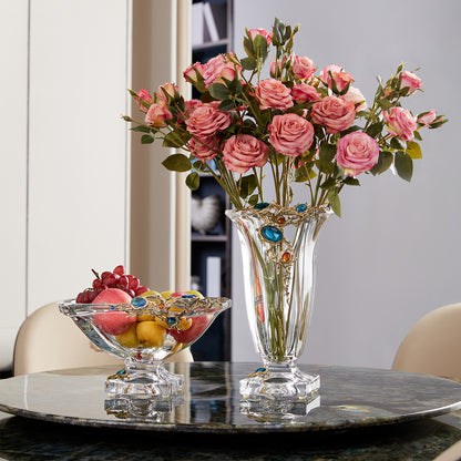 مزهرية كريستالية بشعار الياقوت