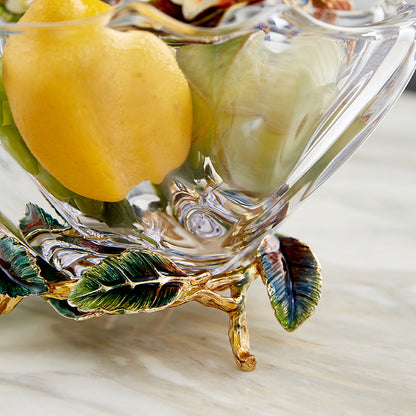 Spring Blossom Gilded Crystal Bowl