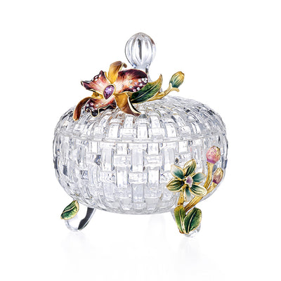 مرطبان زجاجي منسوج على شكل زهرة الأوركيد الجمشتية