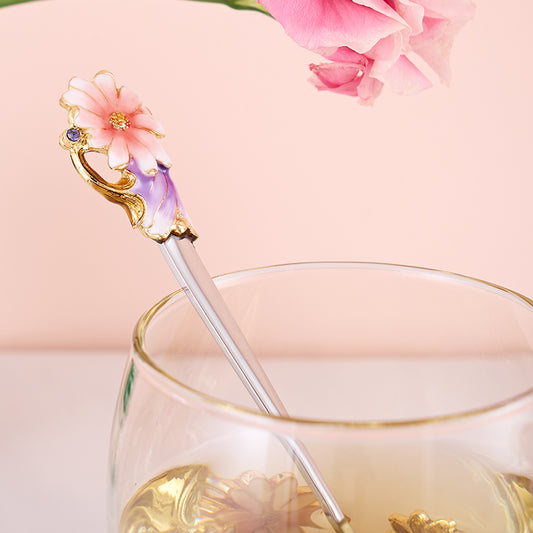 Wildflower Haven Enameled Glass Tea