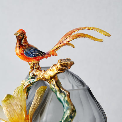 Obsidian Muse Songbird Vase