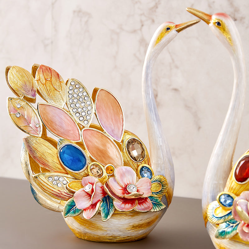 Eternal Grace Jeweled Swan Duo