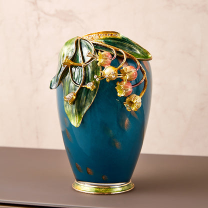 Azure Bloom "Spring Garland" Artisan Vase
