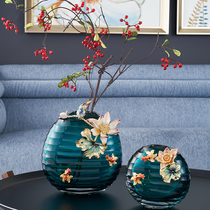 Teal Serenity Lotus Sphere