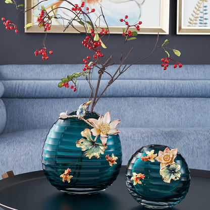 Teal Serenity Lotus Sphere